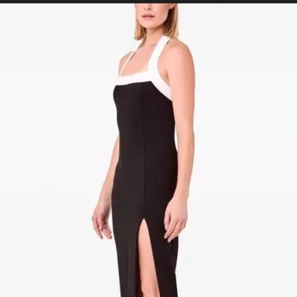 NICHOLAS Jane Midi Dress in Solid Black & Milk - Picture 4 of 12